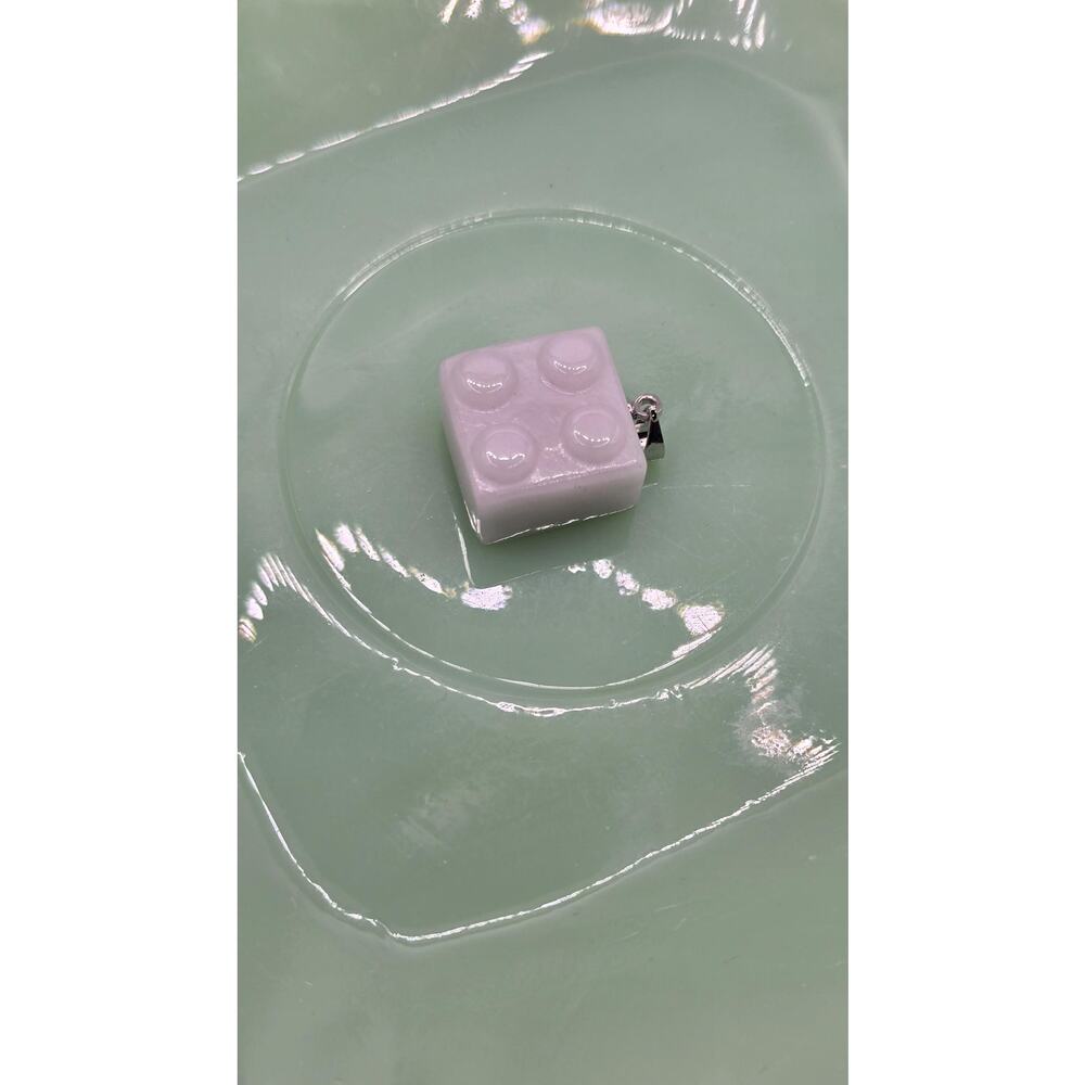 White Jade from Burma (Myanmar) with a Grade A LEGO Brick pendant.